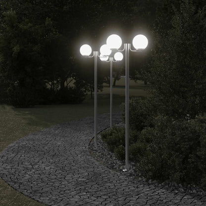 vidaXL Outdoor Floor Lamps 3pcs Silver 215 cm Stainless Steel 3