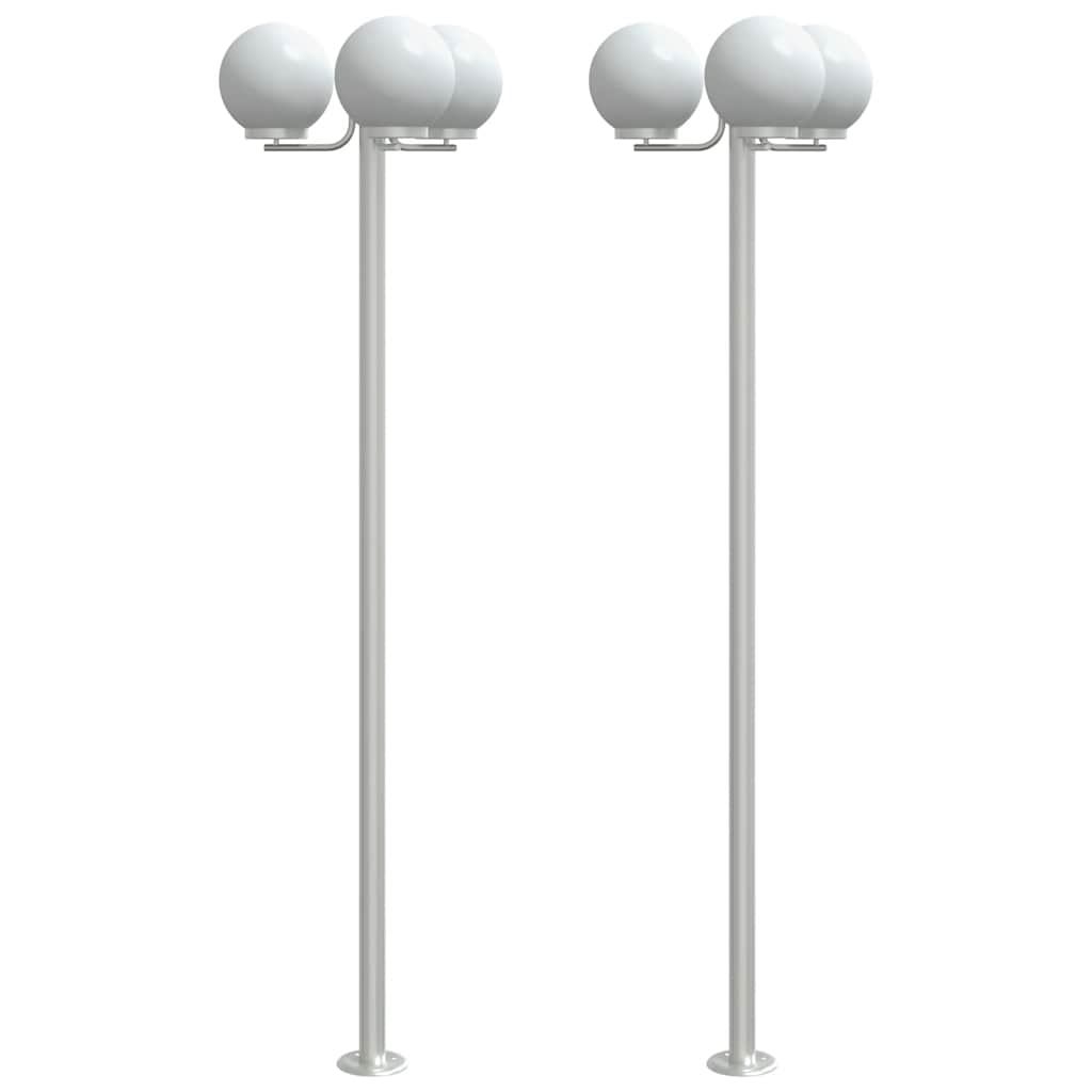 vidaXL Outdoor Floor Lamps 2 pcs Silver 215 cm Stainless Steel 2