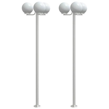 vidaXL Outdoor Floor Lamps 2 pcs Silver 215 cm Stainless Steel 2