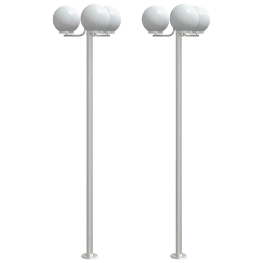 vidaXL Outdoor Floor Lamps 2 pcs Silver 215 cm Stainless Steel 2