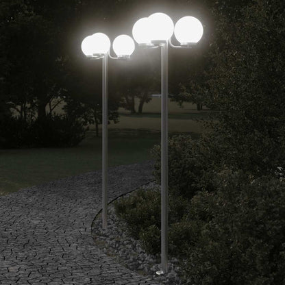 vidaXL Outdoor Floor Lamps 2 pcs Silver 215 cm Stainless Steel 3