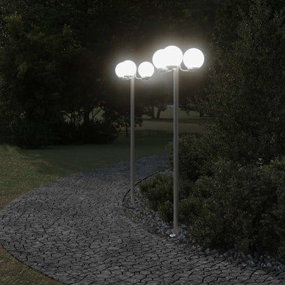 vidaXL Outdoor Floor Lamps 2 pcs Silver 215 cm Stainless Steel 1
