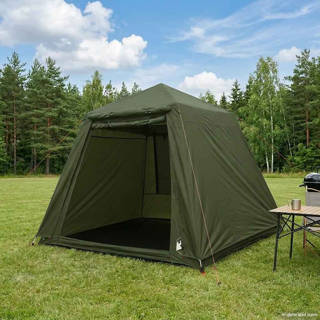 vidaXL Fishing Tent 4-Person Olive Green Quick Release 1