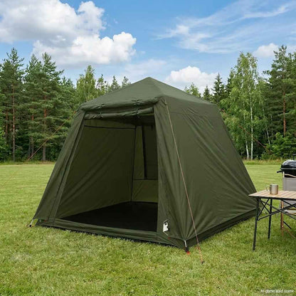 vidaXL Fishing Tent 4-Person Olive Green Quick Release 1