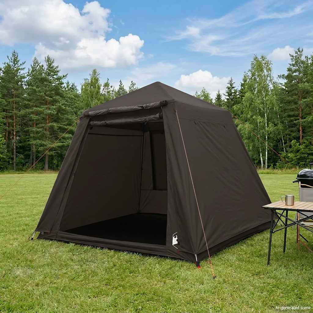 vidaXL Fishing Tent 4-Person Brown Quick Release 1