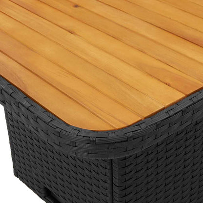 vidaXL 2 Piece Garden Dining Set with Cushions Black Poly Rattan 5