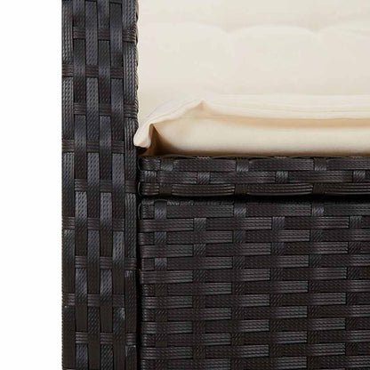 vidaXL 2 Piece Garden Dining Set with Cushions Black Poly Rattan 6