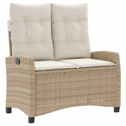 vidaXL 2 Piece Garden Dining Set with Cushions Beige Poly Rattan 3