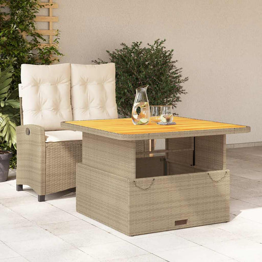 vidaXL 2 Piece Garden Dining Set with Cushions Beige Poly Rattan 1