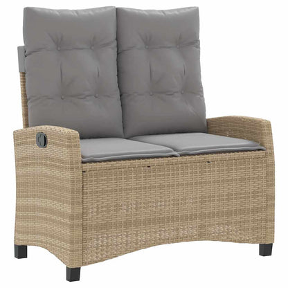 vidaXL 2 Piece Garden Dining Set with Cushions Beige Poly Rattan 3