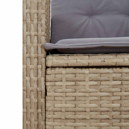 vidaXL 2 Piece Garden Dining Set with Cushions Beige Poly Rattan 5