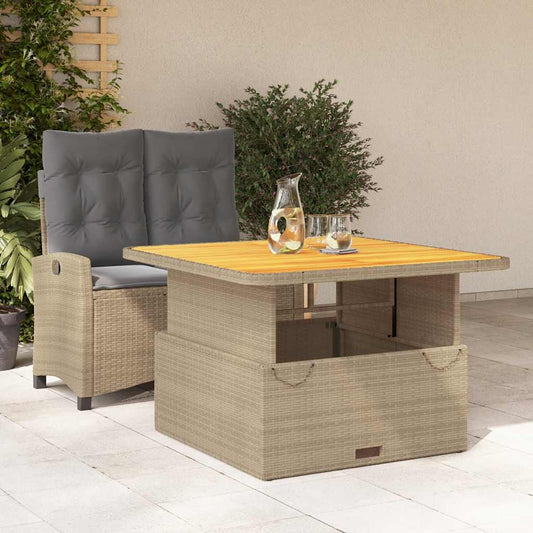 vidaXL 2 Piece Garden Dining Set with Cushions Beige Poly Rattan 1