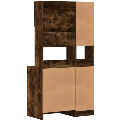 vidaXL Kitchen Cabinet Smoked Oak 95x50x180 cm Engineered Wood 6