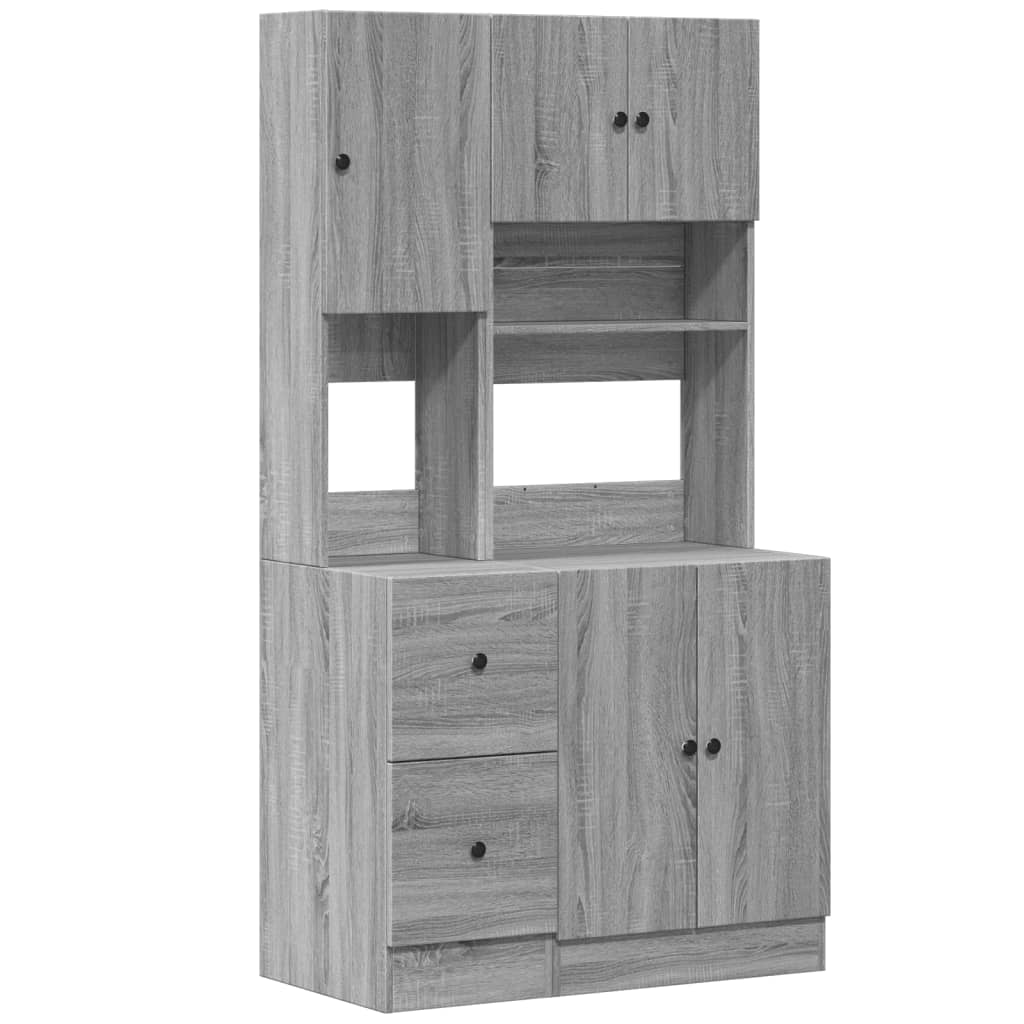 vidaXL Kitchen Cabinet Grey Sonoma 95x50x180 cm Engineered Wood 2