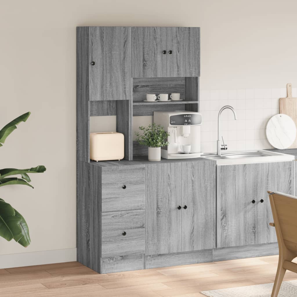 vidaXL Kitchen Cabinet Grey Sonoma 95x50x180 cm Engineered Wood 3