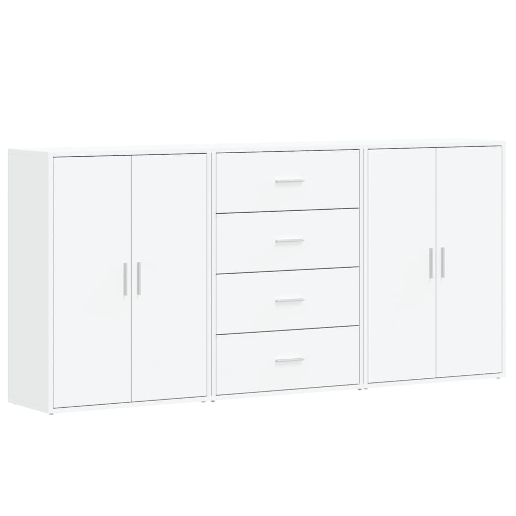 vidaXL Sideboards 3 pcs White 60x31x84 cm Engineered Wood 2