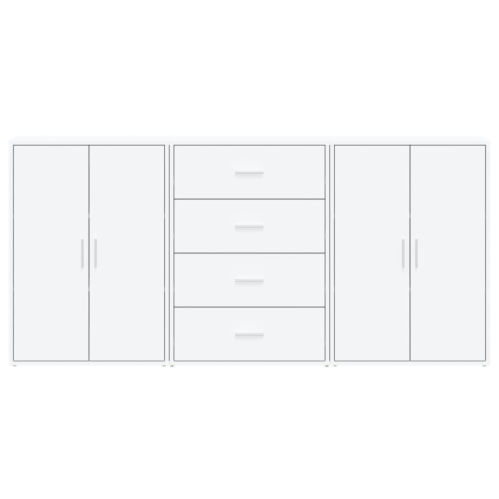 vidaXL Sideboards 3 pcs White 60x31x84 cm Engineered Wood 4