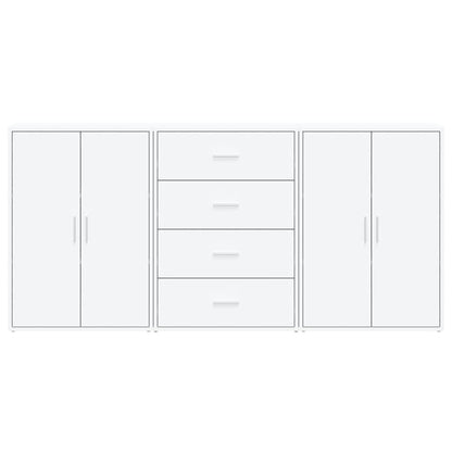 vidaXL Sideboards 3 pcs White 60x31x84 cm Engineered Wood 4