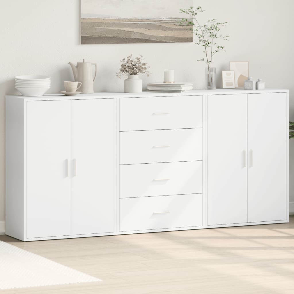 vidaXL Sideboards 3 pcs White 60x31x84 cm Engineered Wood 1