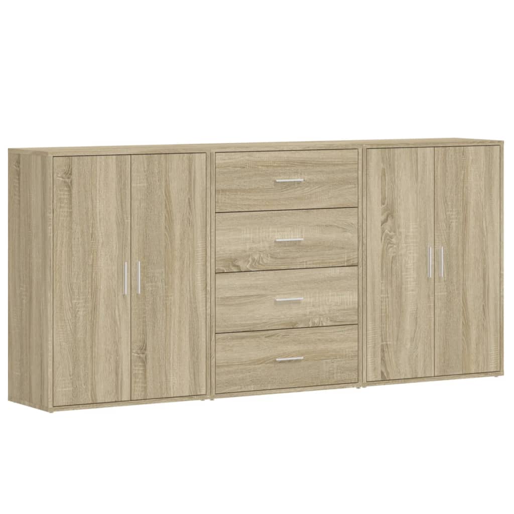 Sideboards 3 pcs 60x31x84 cm Engineered Wood Sonoma oak