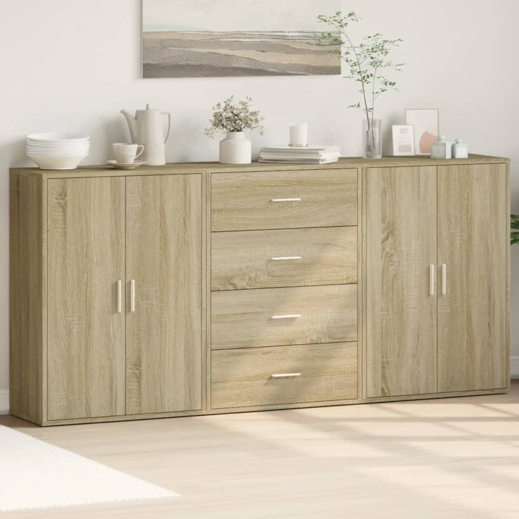 Sideboards 3 pcs 60x31x84 cm Engineered Wood Sonoma oak