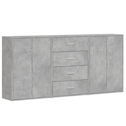 vidaXL Sideboards 3 pcs Concrete Grey 60x31x84 cm Engineered Wood 2