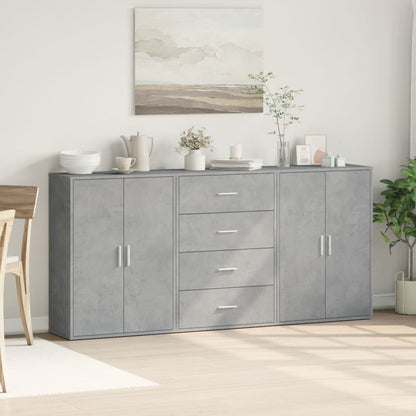 vidaXL Sideboards 3 pcs Concrete Grey 60x31x84 cm Engineered Wood 3