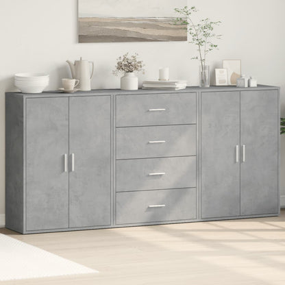 vidaXL Sideboards 3 pcs Concrete Grey 60x31x84 cm Engineered Wood 1