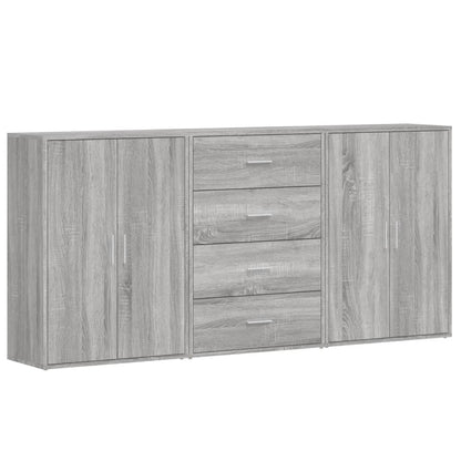 vidaXL Sideboards 3 pcs Grey Sonoma 60x31x84 cm Engineered Wood 2