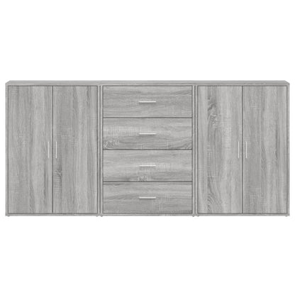 vidaXL Sideboards 3 pcs Grey Sonoma 60x31x84 cm Engineered Wood 4