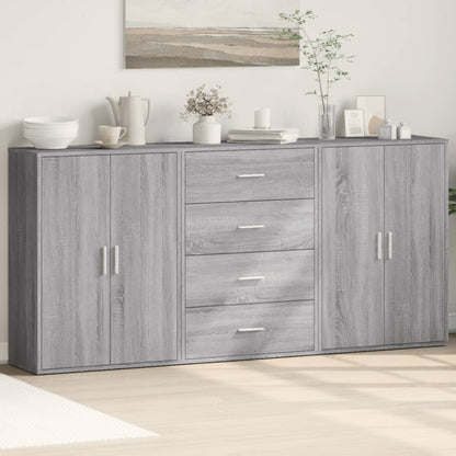 vidaXL Sideboards 3 pcs Grey Sonoma 60x31x84 cm Engineered Wood 1