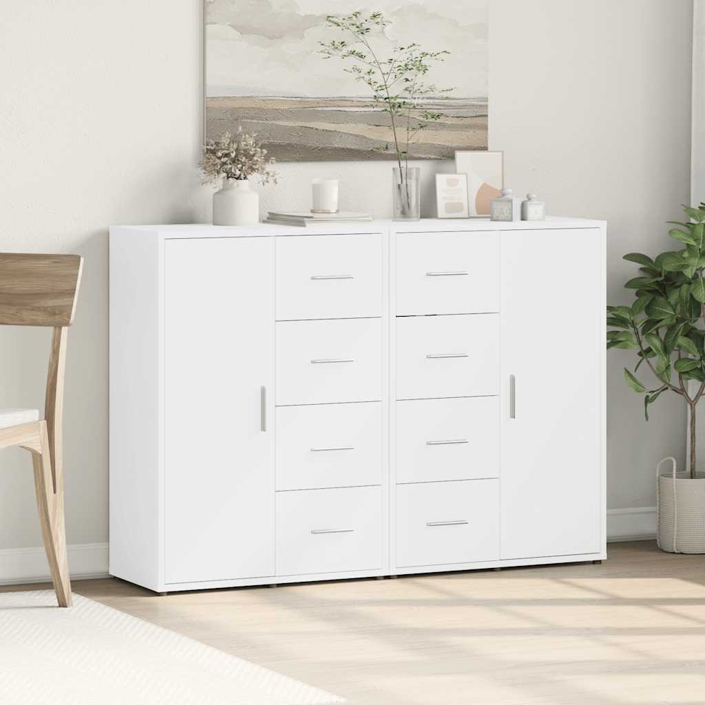 vidaXL Sideboards 2 pcs White 60x31x84 cm Engineered Wood 3