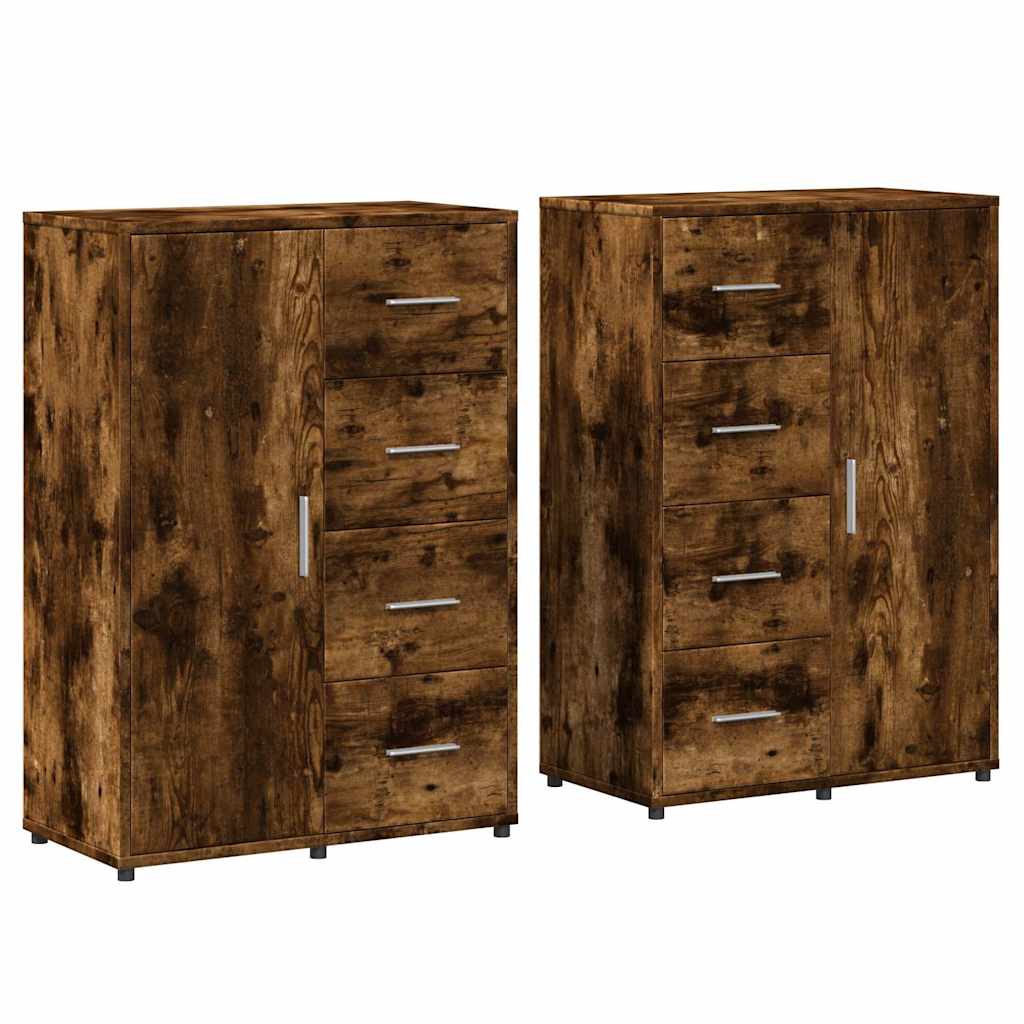 Sideboards 2 pcs 60x31x84 cm Engineered Wood Smoked oak