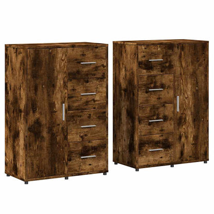 Sideboards 2 pcs 60x31x84 cm Engineered Wood Smoked oak