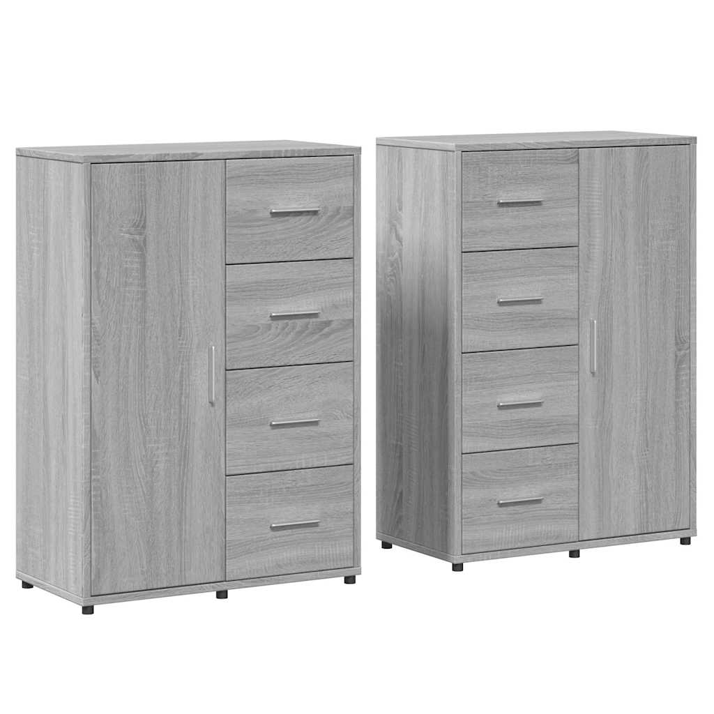 vidaXL Sideboards 2 pcs Grey Sonoma 60x31x84 cm Engineered Wood 2