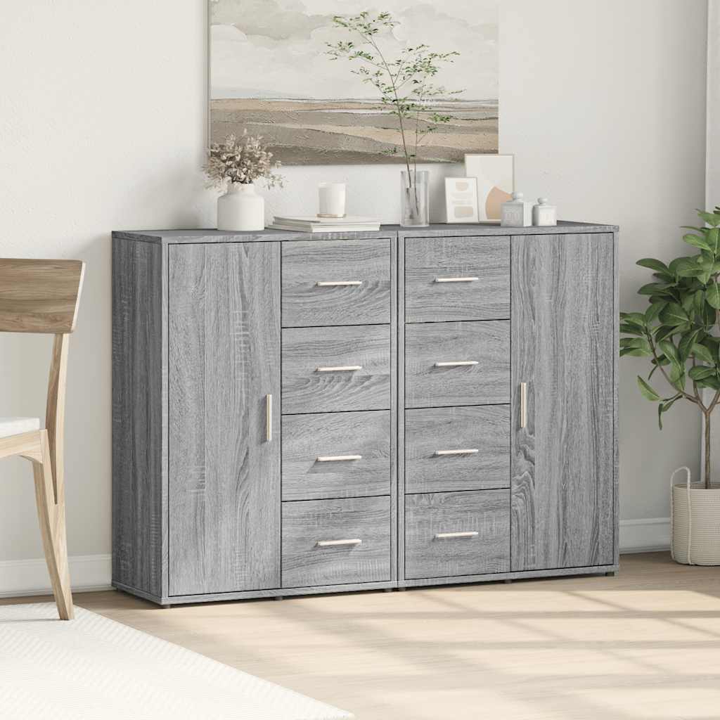 Sideboards 2 pcs 60x31x84 cm Engineered Wood Grey sonoma