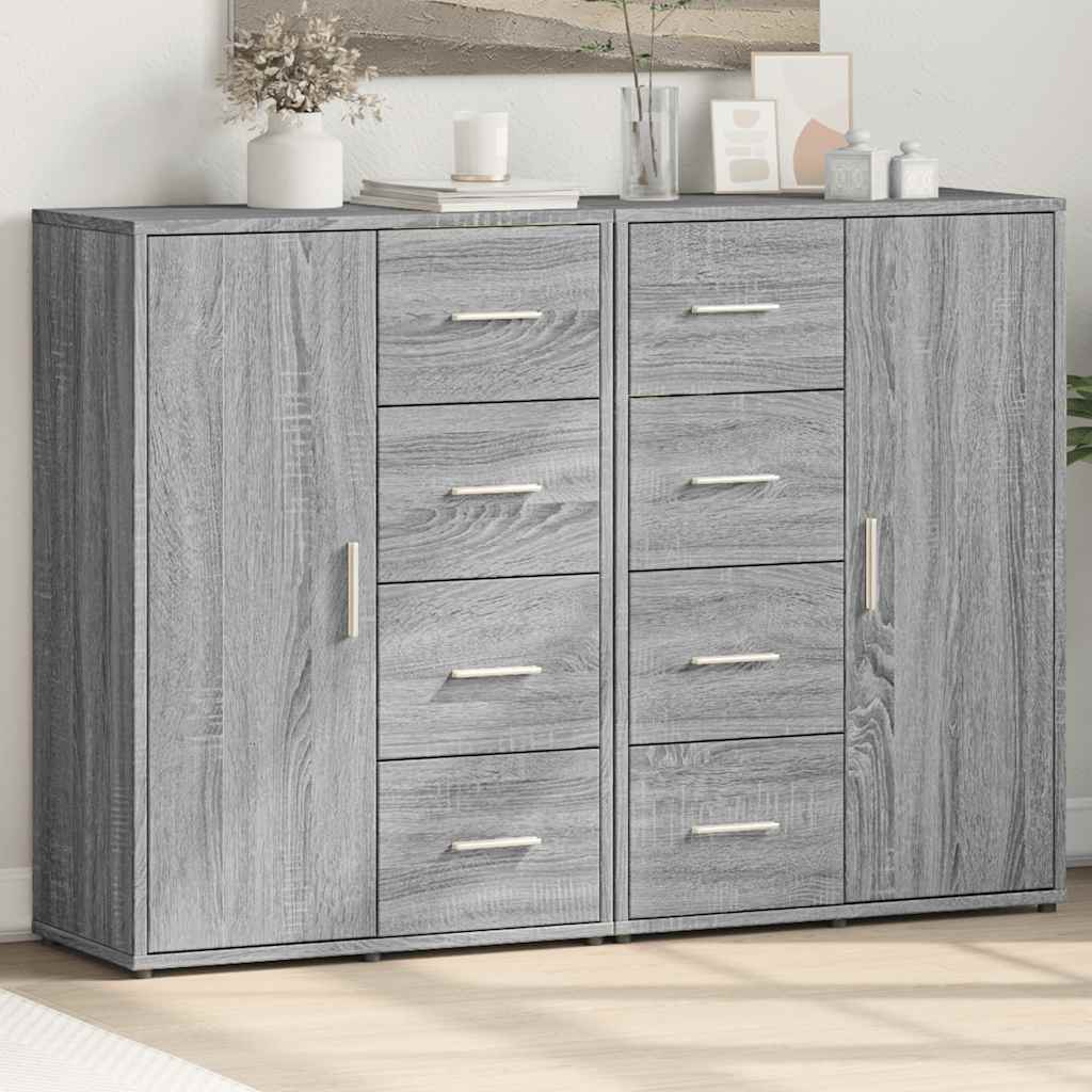 Sideboards 2 pcs 60x31x84 cm Engineered Wood Grey sonoma