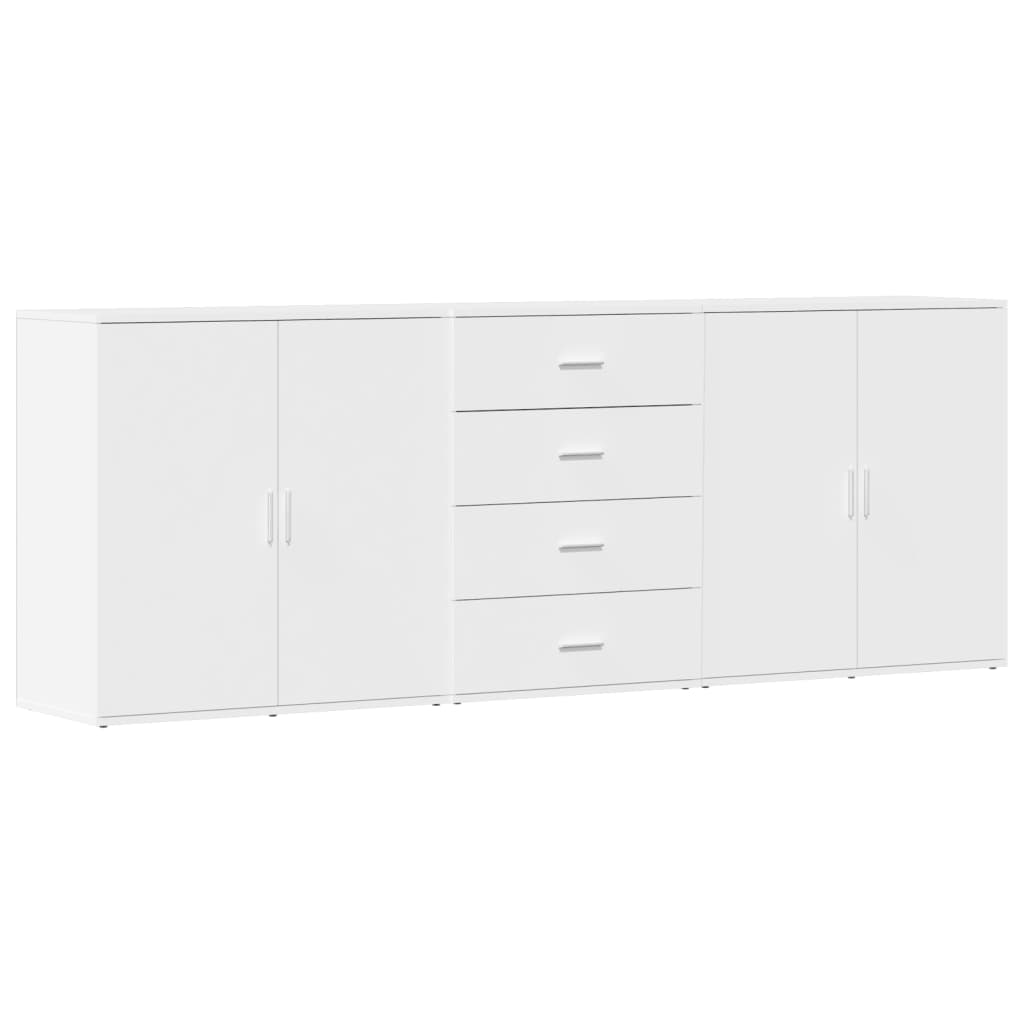 vidaXL Sideboards 3 pcs White Engineered Wood 2