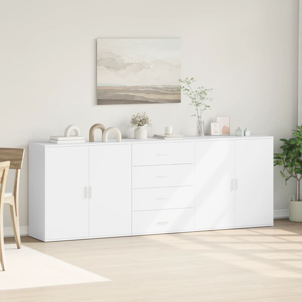 vidaXL Sideboards 3 pcs White Engineered Wood 3