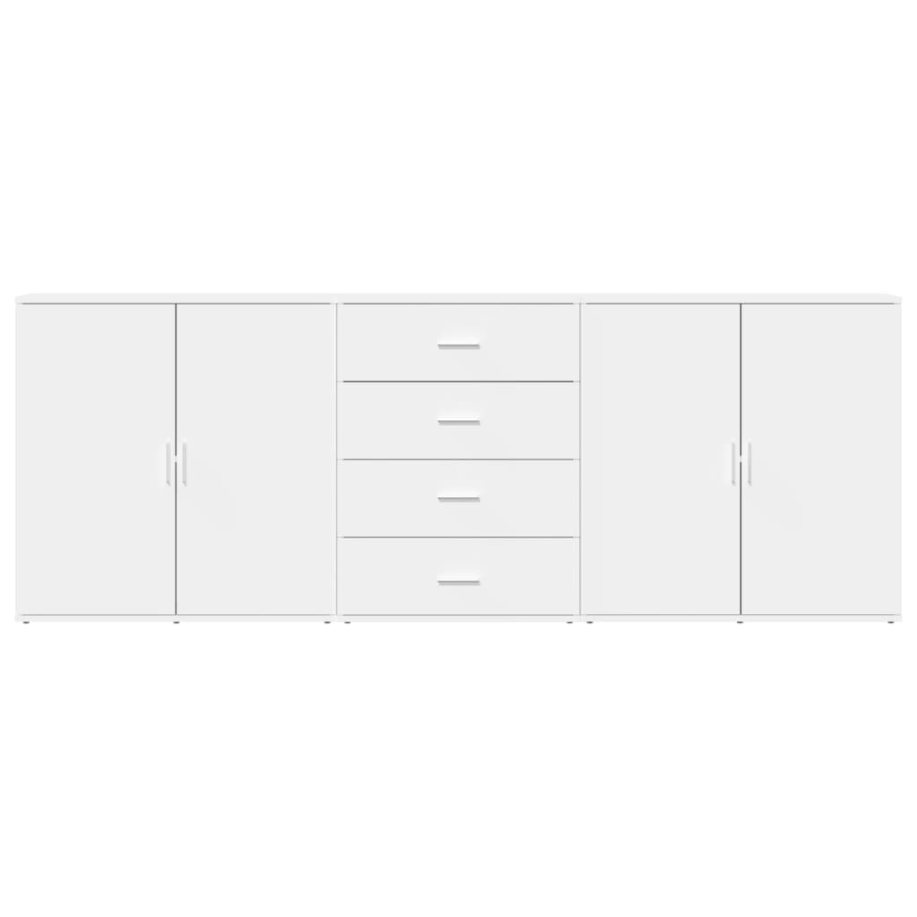 vidaXL Sideboards 3 pcs White Engineered Wood 4