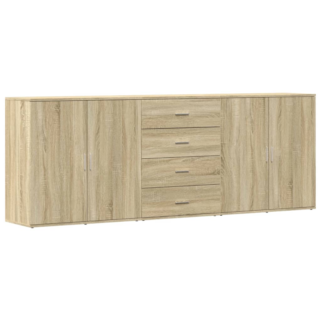vidaXL Sideboards 3 pcs Sonoma Oak Engineered Wood 2