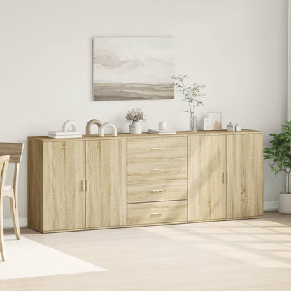 vidaXL Sideboards 3 pcs Sonoma Oak Engineered Wood 3
