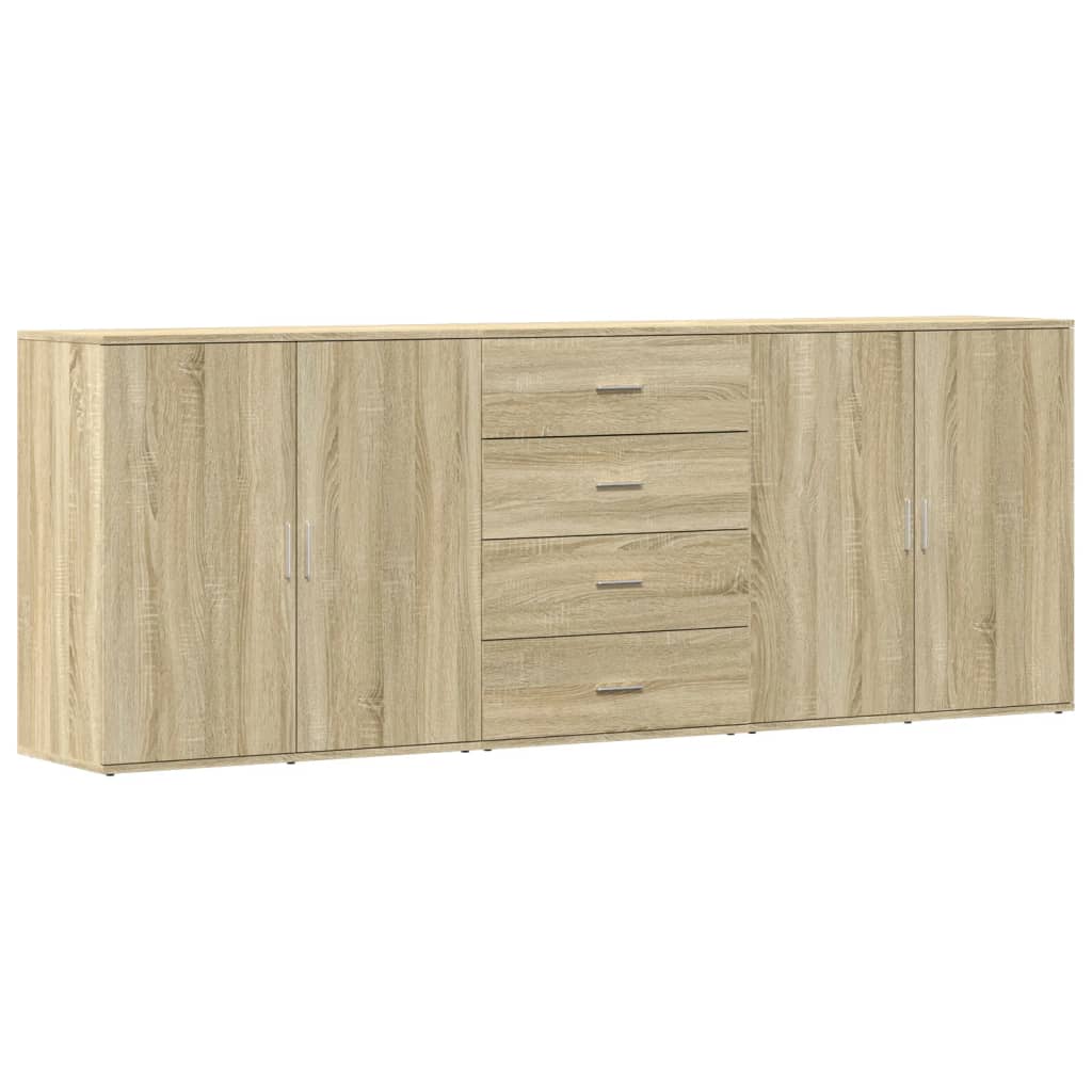 vidaXL Sideboards 3 pcs Sonoma Oak Engineered Wood 4