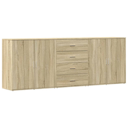 vidaXL Sideboards 3 pcs Sonoma Oak Engineered Wood 4