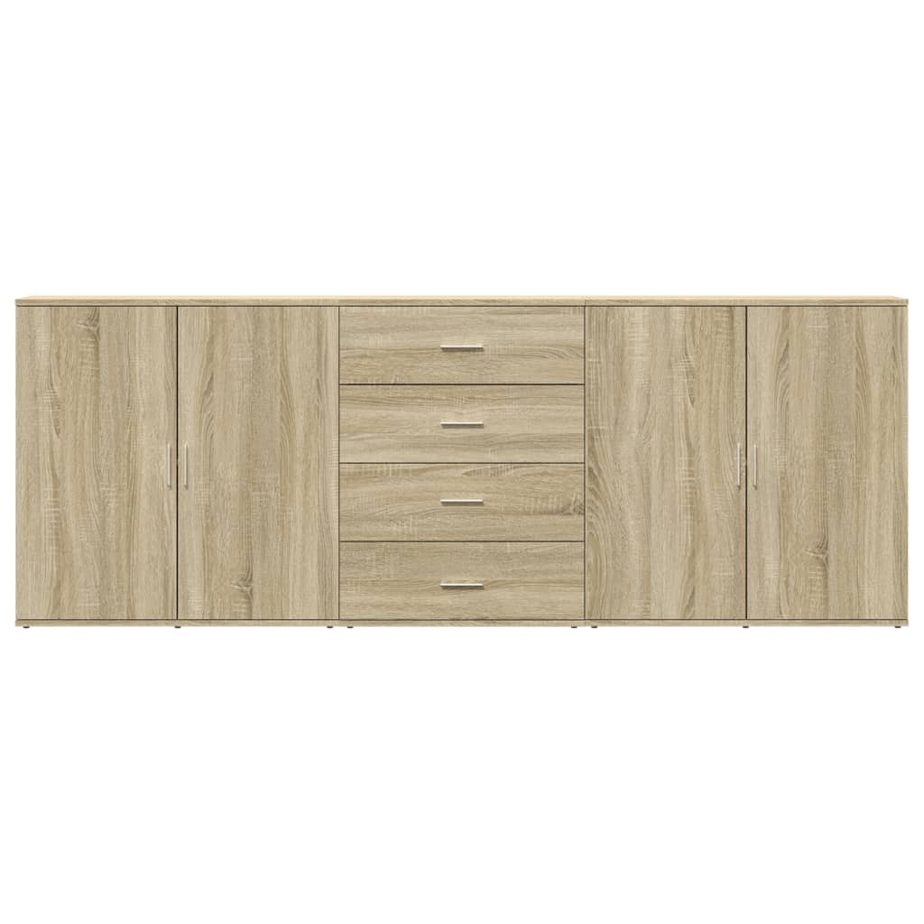 vidaXL Sideboards 3 pcs Sonoma Oak Engineered Wood 5