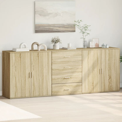vidaXL Sideboards 3 pcs Sonoma Oak Engineered Wood 1