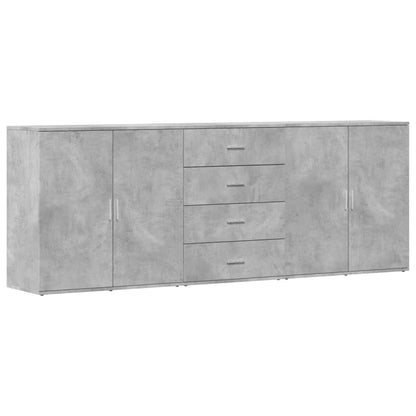 vidaXL Sideboards 3 pcs Concrete Grey Engineered Wood 2