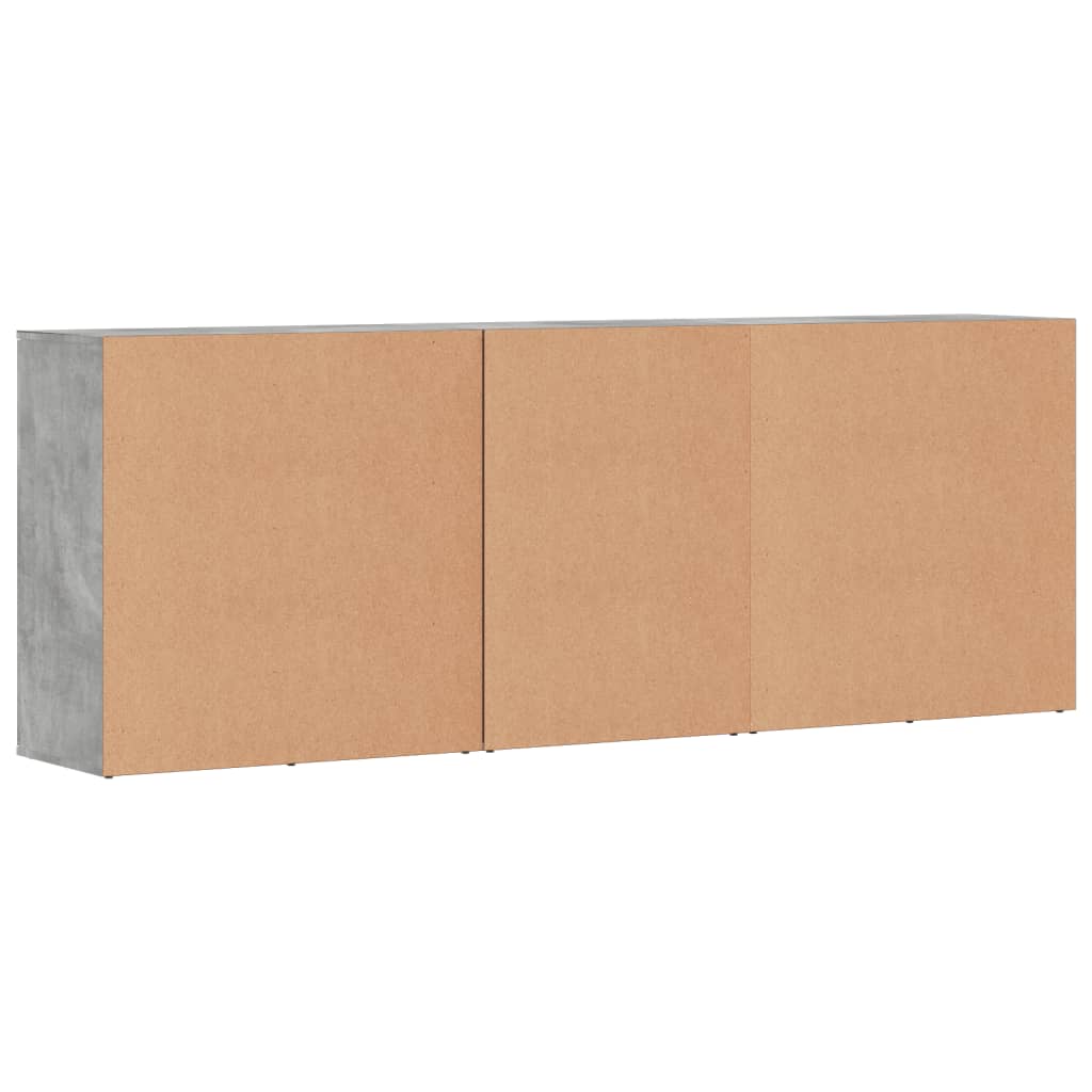 vidaXL Sideboards 3 pcs Concrete Grey Engineered Wood 6