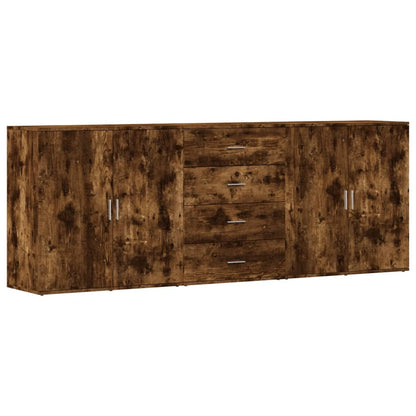 vidaXL Sideboards 3 pcs Smoked Oak Engineered Wood 2