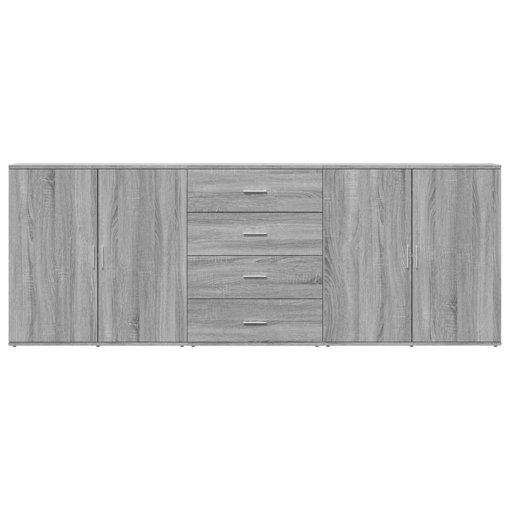 vidaXL Sideboards 3 pcs Grey Sonoma Engineered Wood 4